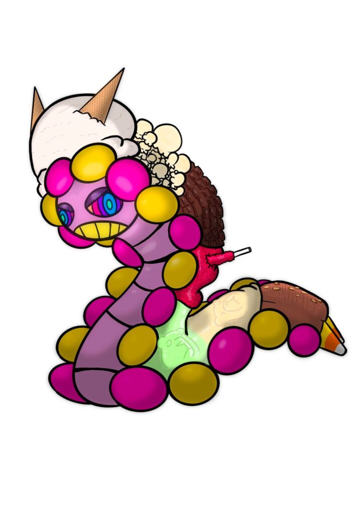 A few more of the submissions I have for this fakemon 2025 I am doing! Canglomerate, bacterratle, and aivallure~