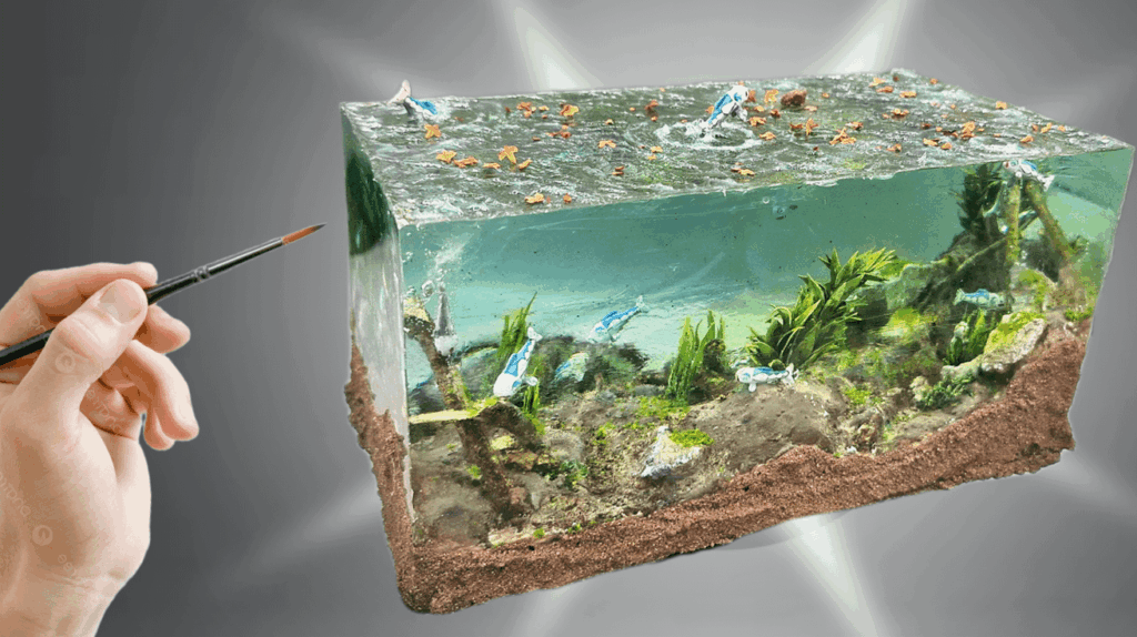 I made a polymer clay and resin pokemon aquarium! (OC)