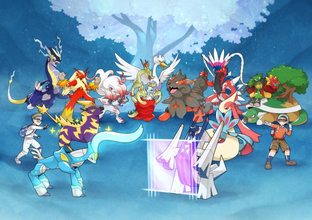 [OC] Pokemon Battle in a Crystal Tree ❄️