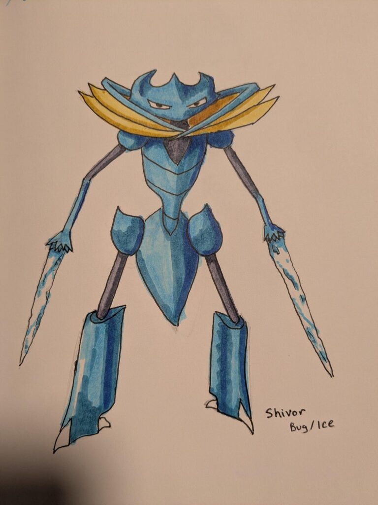 [OC] I drew two new Scyther evolutions: Shivor and Reapor.