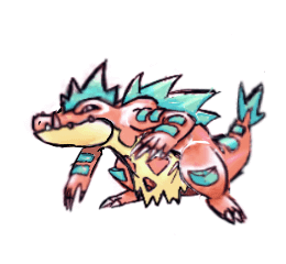 Mega Feraligatr fan design sketch i made
