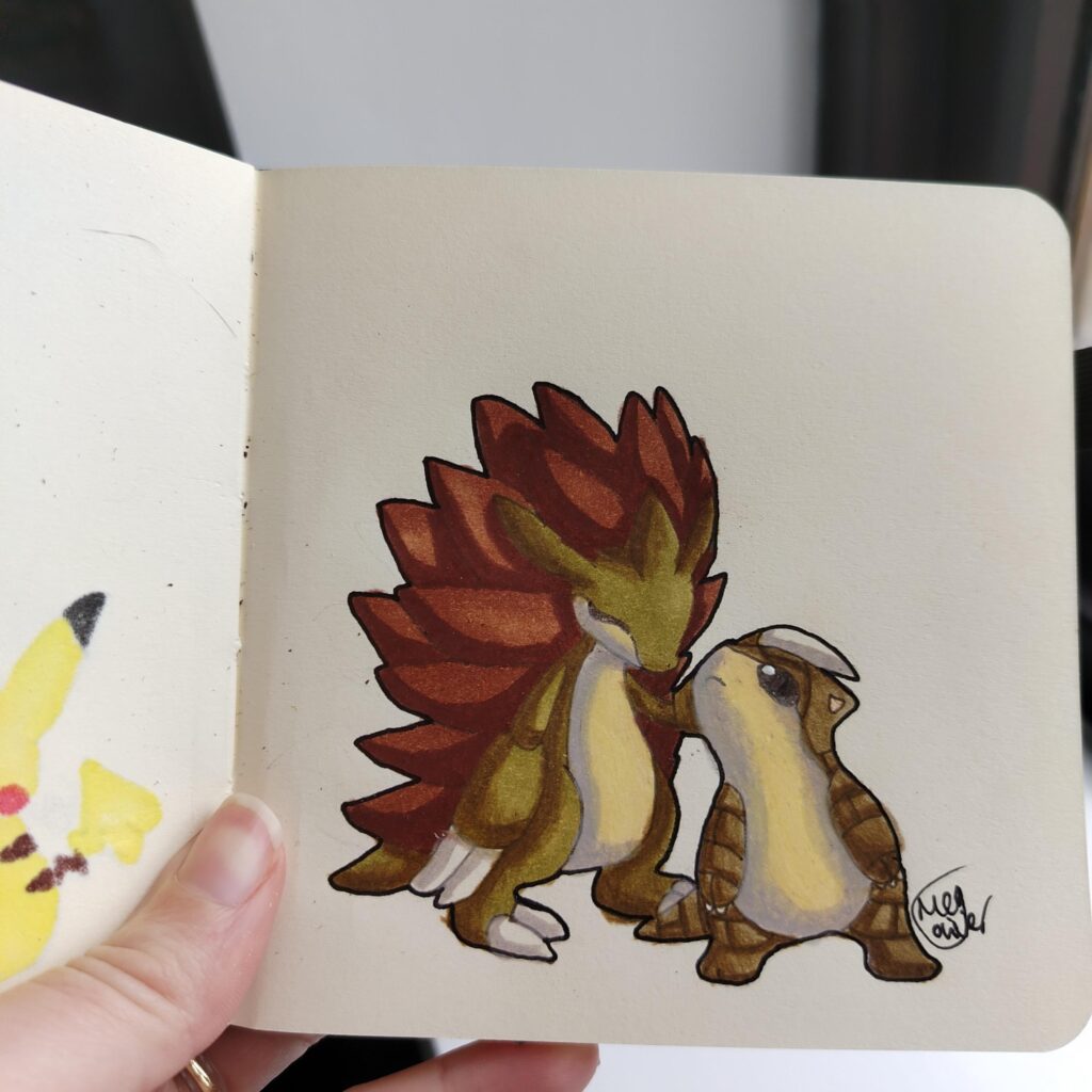 Sandshrew and Sands lash [OC] (Fanart)