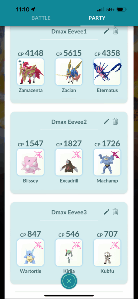 There are three types of parties people have for Eevee