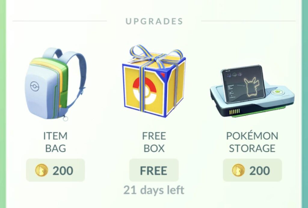 If you can’t find the free storage it’s bc they stuck it on the bottom of the shop