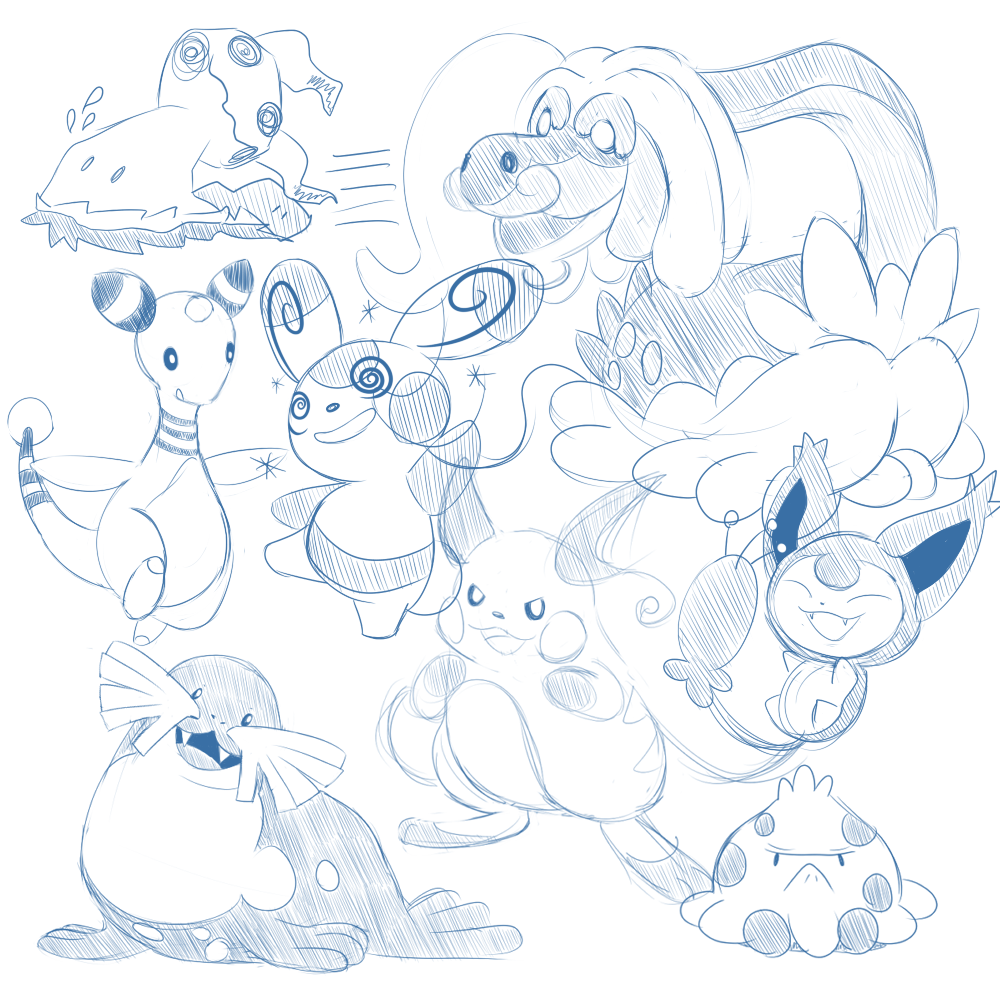 [OC] Tell me a Pokemon and I'll doodle them!