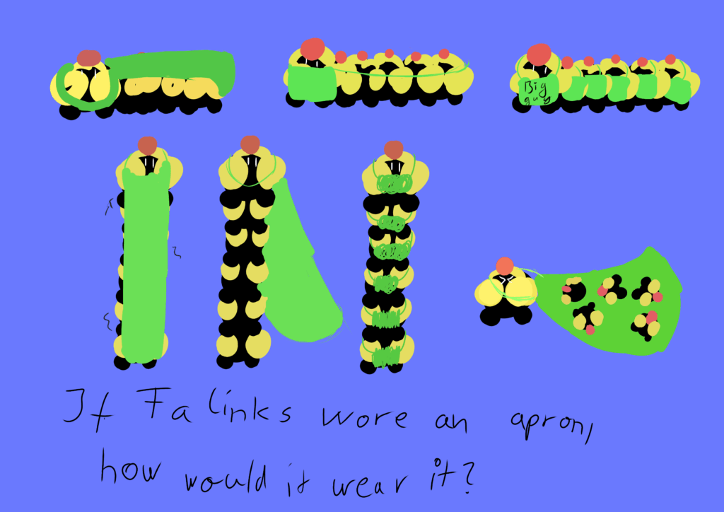 How would Falinks wear an apron?