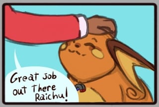 (OC)my raichu sleept rigth after I peted him and was so adorable I made a comic about it