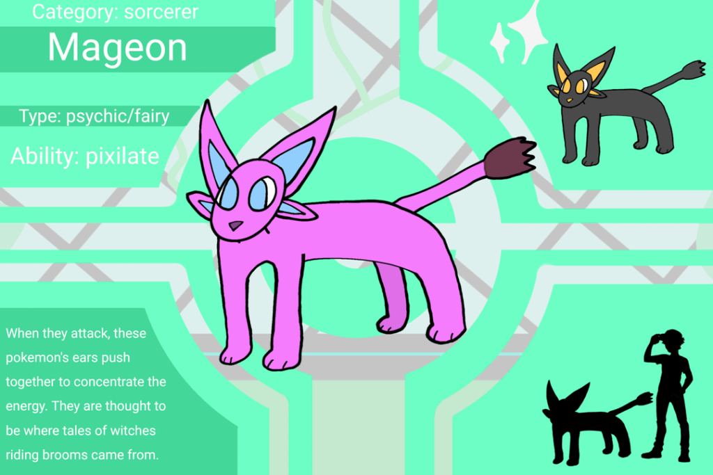 Redrew the other halloween eeveelution I made last year, plus an alternate design I considered. Original on last image