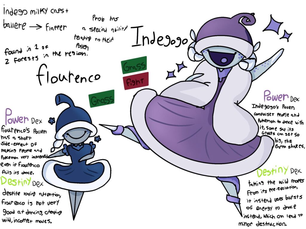 I drew mushroom fakemon for my Texas based region!