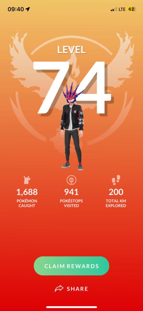 Level 74 :  a ‘blistering walking the park!
