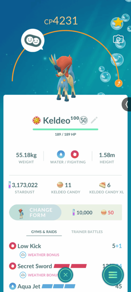 Resolute Form Keldeo Best Buddy Ribbon Placement