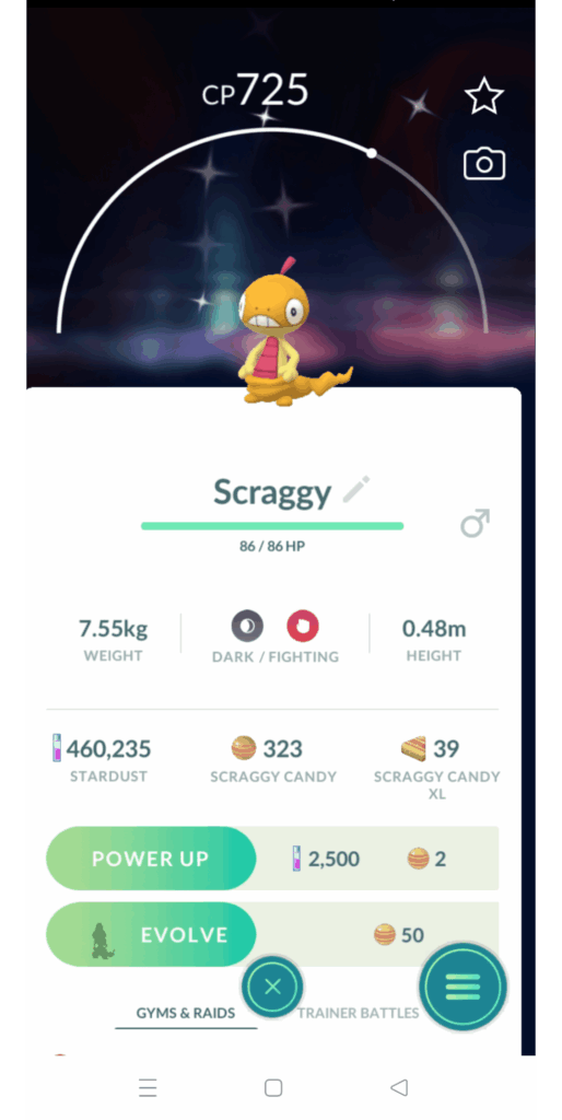 Shiny scraggy is disappointing. The color is still yellow, no change.