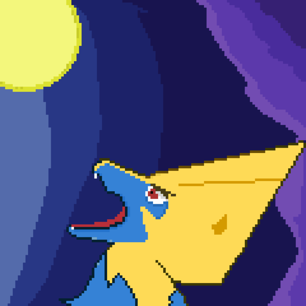 Pokemon: Manectric roaring to the moon Pixel art