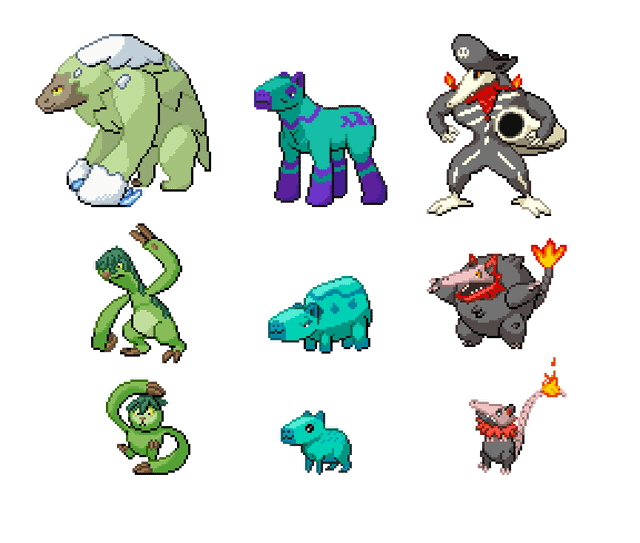 [iriria region] finished capibrawler so here all the starters