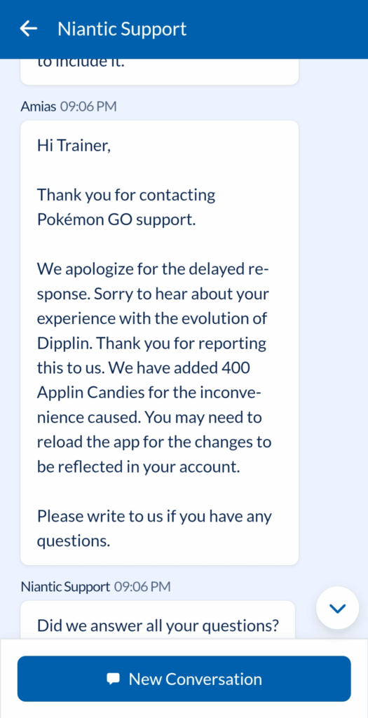 Dipplin evolution issue caused by the Wild Area event