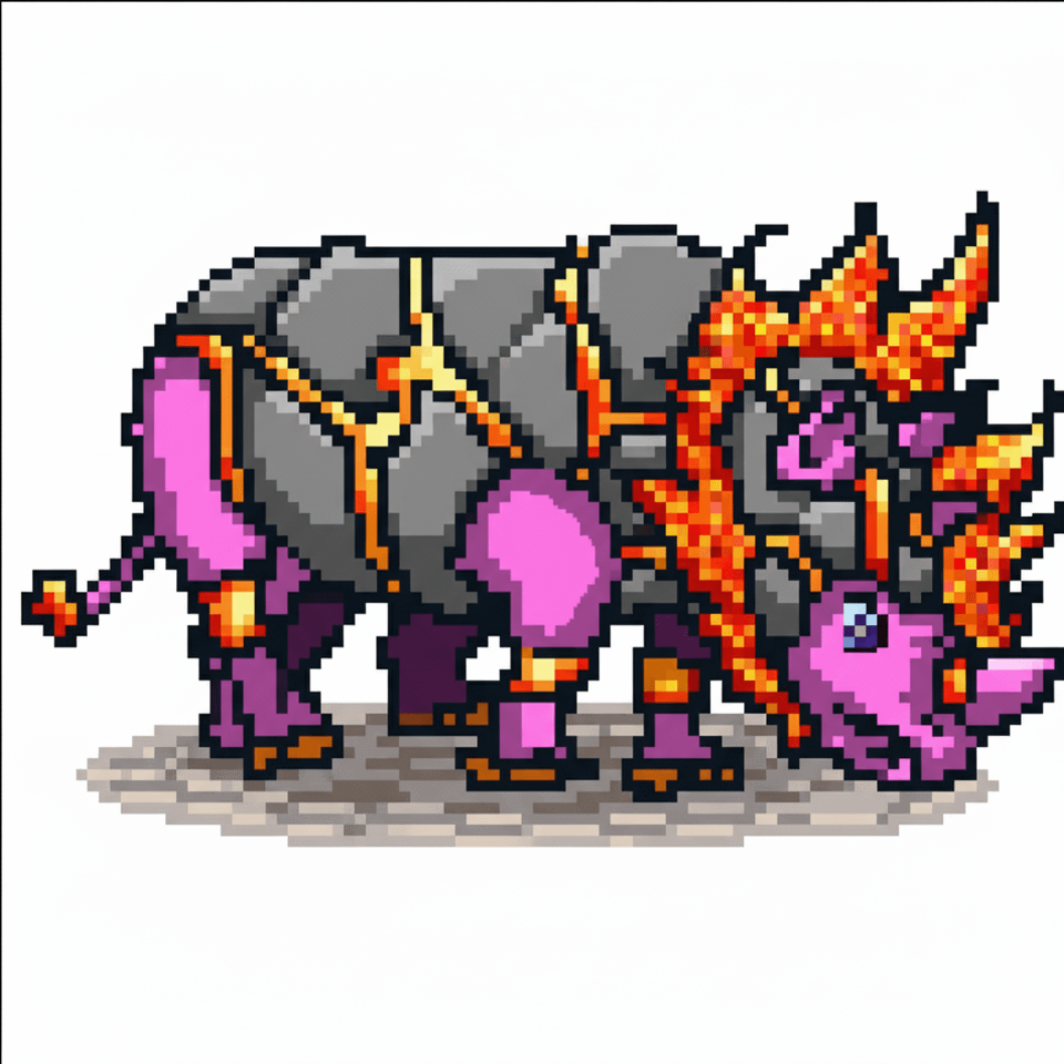 My rhino based pokemon design. Also included shiny version