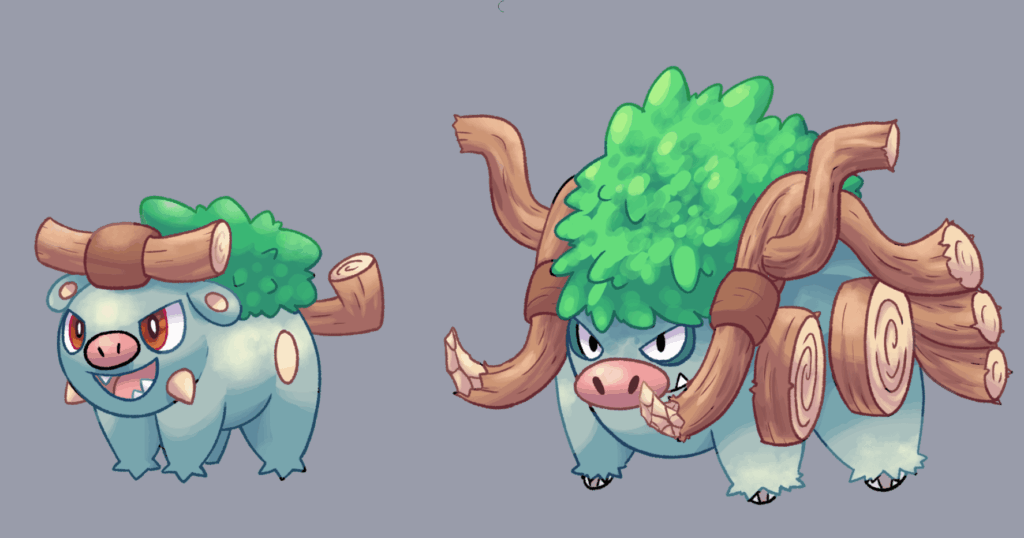 My attempt at an actual convergent pokemon for Skiddo/Gogoat