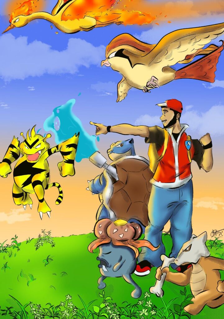 Me and my team in Pokemon FireRed