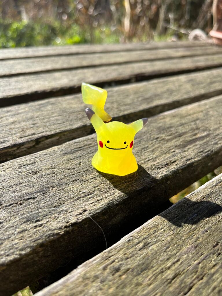 (OC) Wild Ditto transformed into a handmade Pikachu thermoplastic sculpture