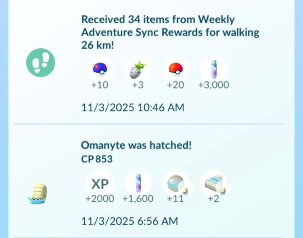 Why did I not get an adventure sync egg?