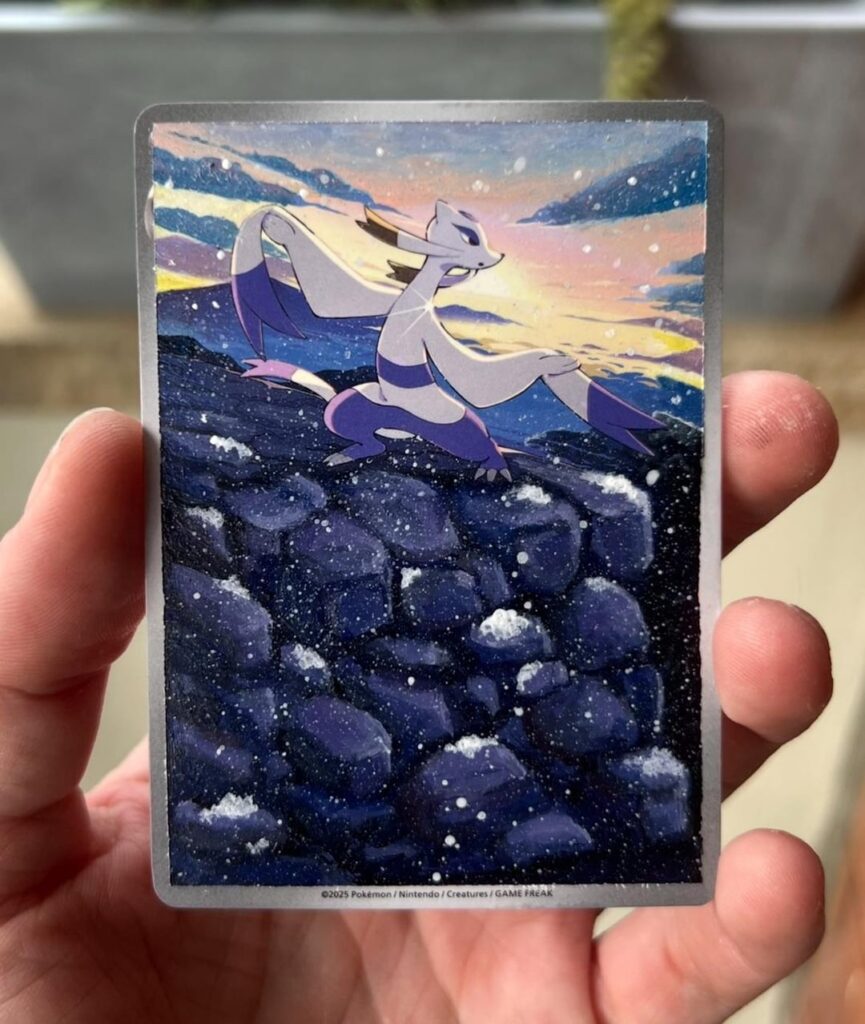 Started painting on Pokémon cards recently!