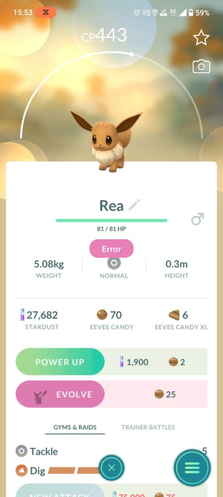 Glaceon Eevee Nickname not working?