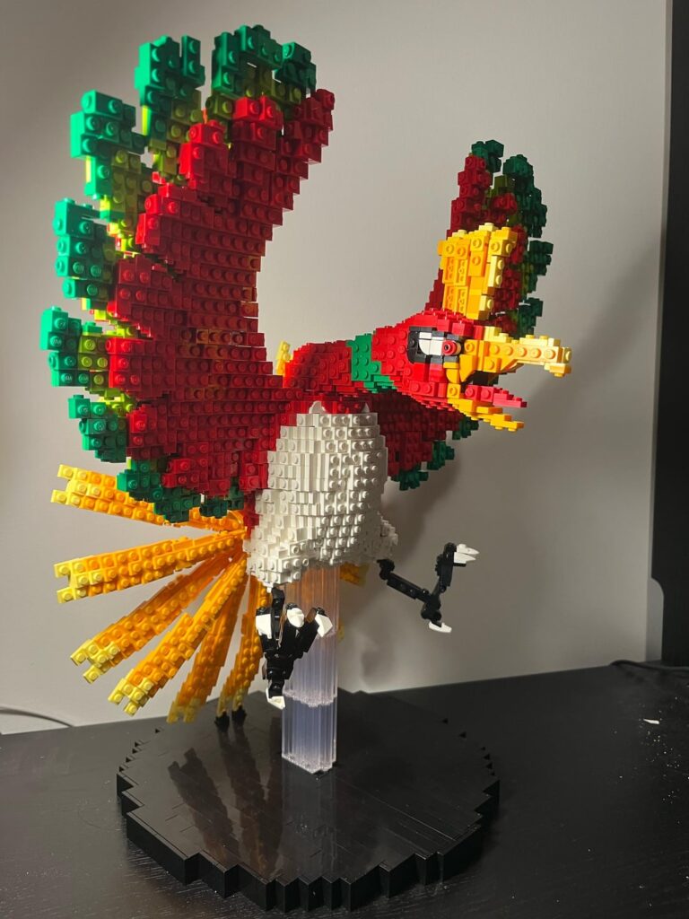 [OC] Ho-Oh sculpture built out of ~3,500 official LEGO bricks ~ reference pic at end