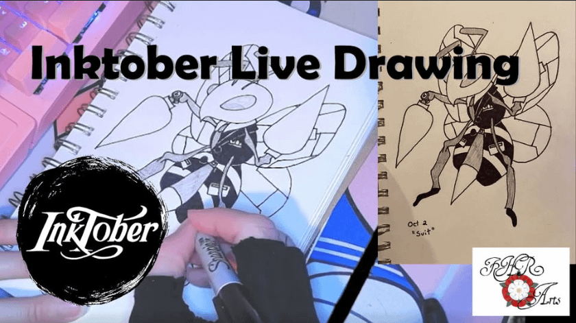 Inktober Suit & Beedrill - Full Live Drawing Episode 2