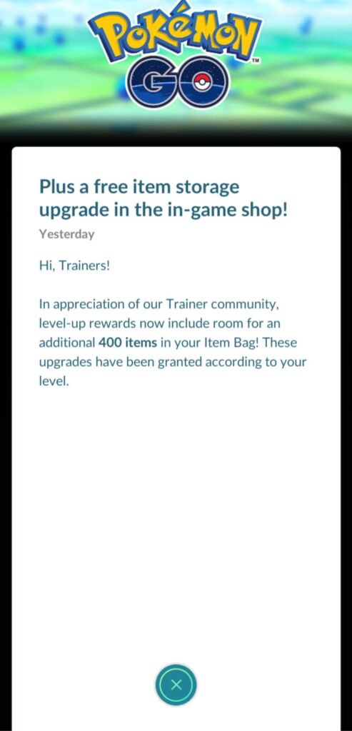 Extra item storage official announcement
