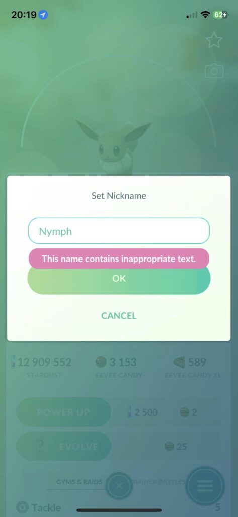 Why is ”Nymph” considered inappropriate language?