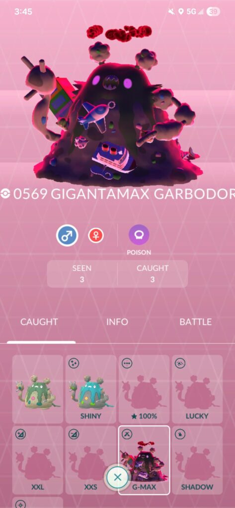 Niantic changed Gigantamax Garbodor's size from small to big