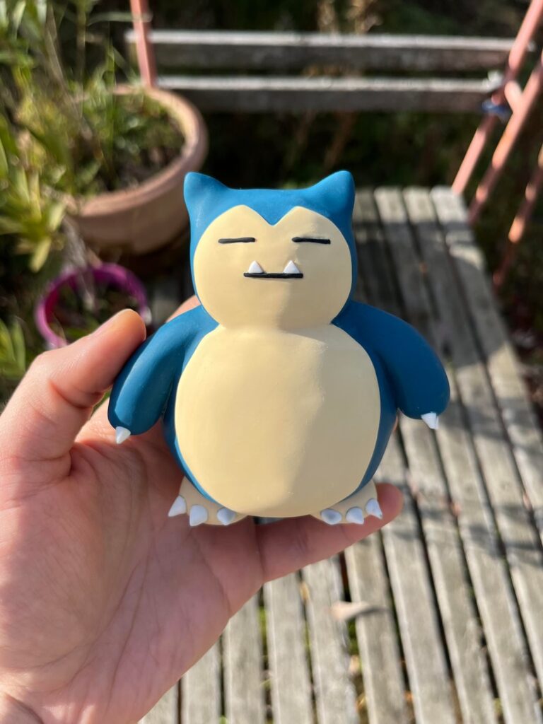 Handmade Snorlax FIMO Polymer Clay Sculptures