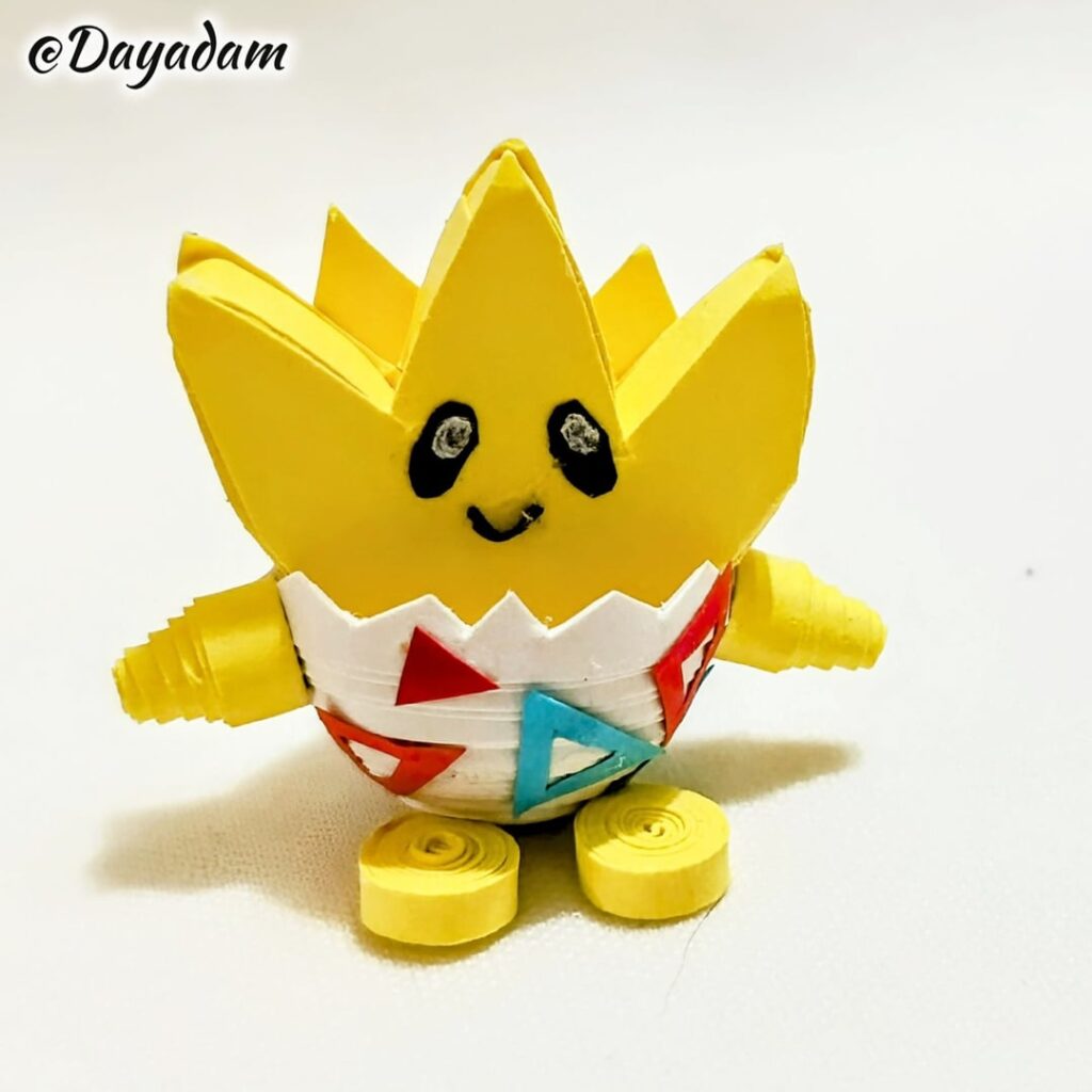 Togepi in 3D Quilling Technique