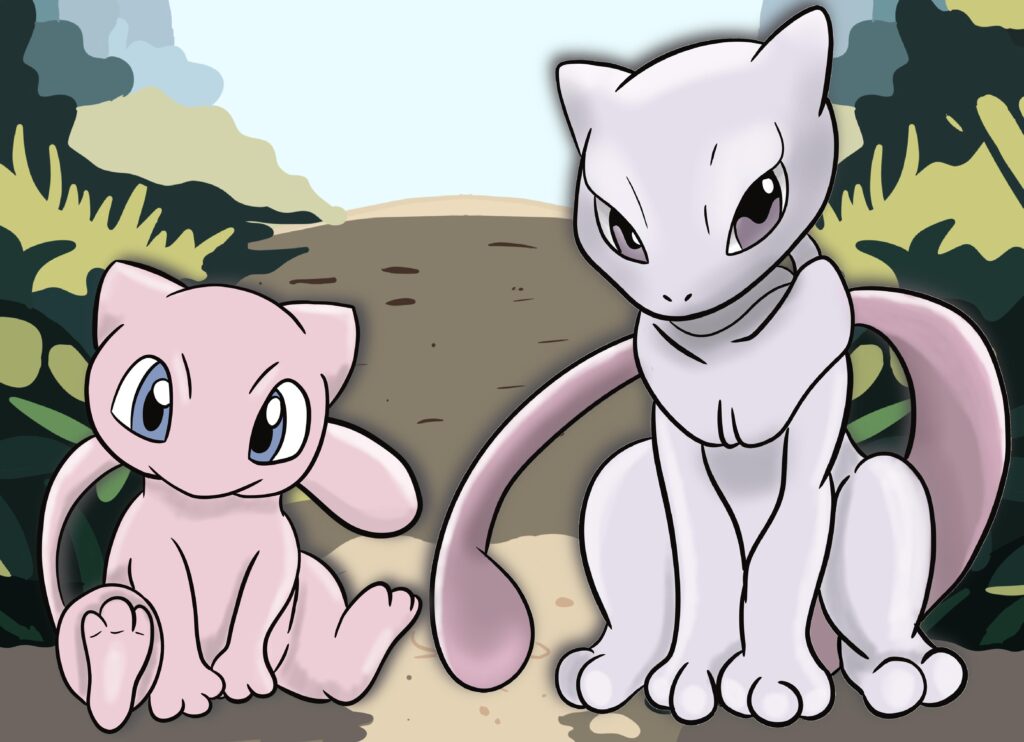 Mew and Mewtwo