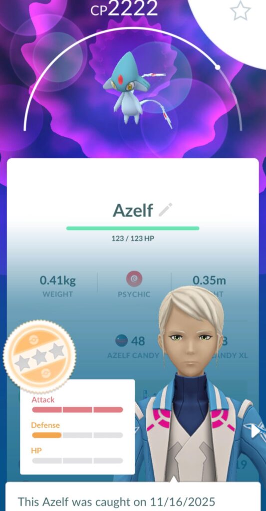 Just now seeing I happen to catch a non-mighty Azelf at the end of the event.