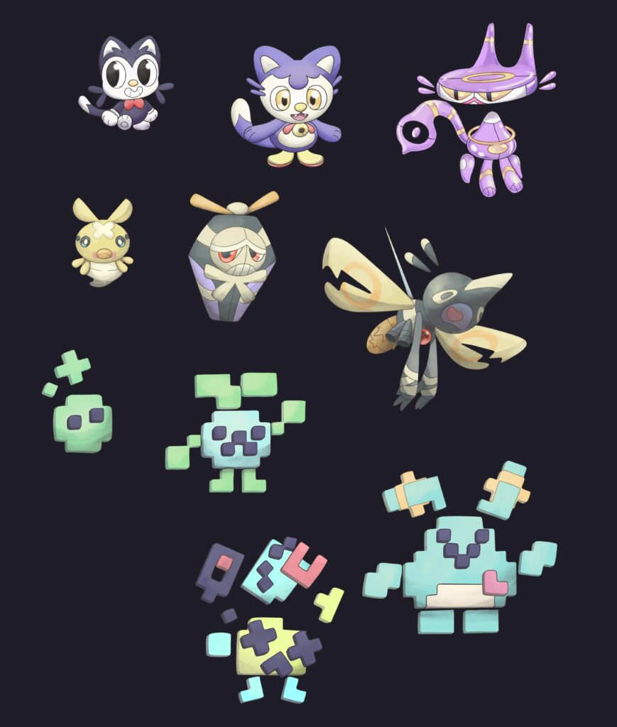 Some of my fakemon from the past month