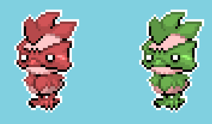 Fakemon Starters remade into Sprites 1/3 - Torchic, Fire/Fairy.