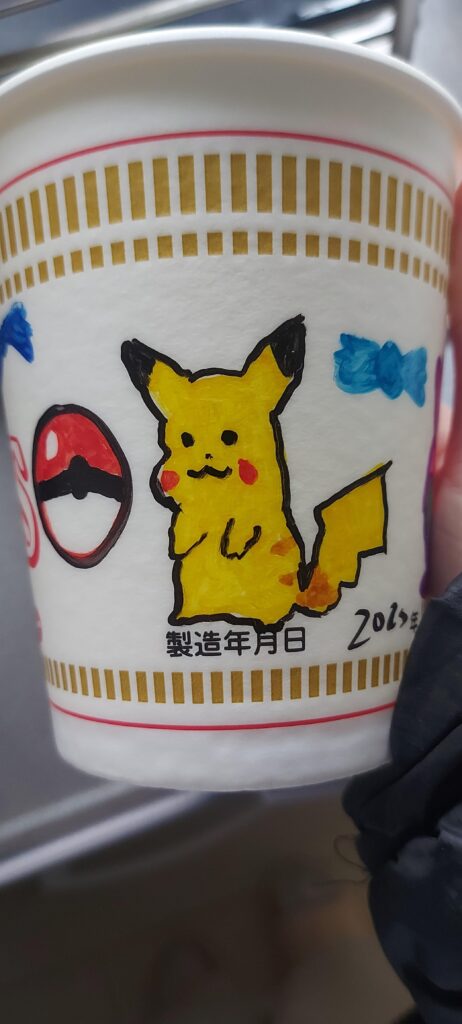 Please look at this derpy Pikachu I drew at the Cup Noodle Museum in Yokohama