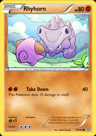 Made my own Rhyhorn card for fun! (Full illustration in the second pic)
