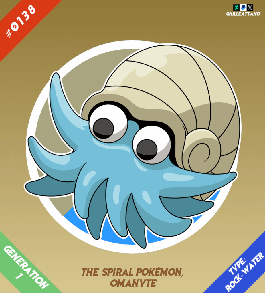 (OC) My Recent Artwork of The Lord Helix, Omanyte!