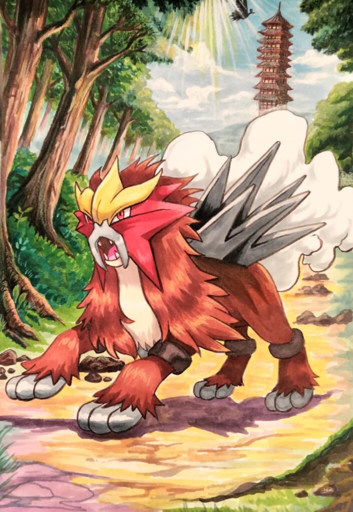 [OC] Roaming Entei by me