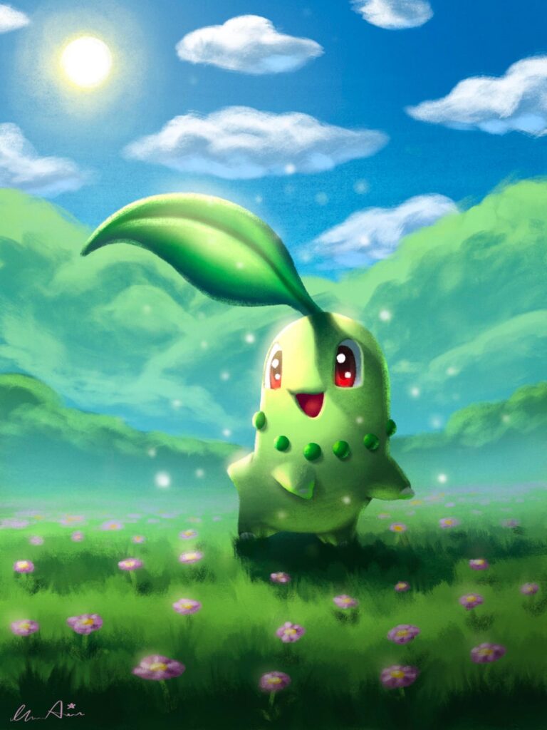 [OC] I drew Chikorita! (the best starter)