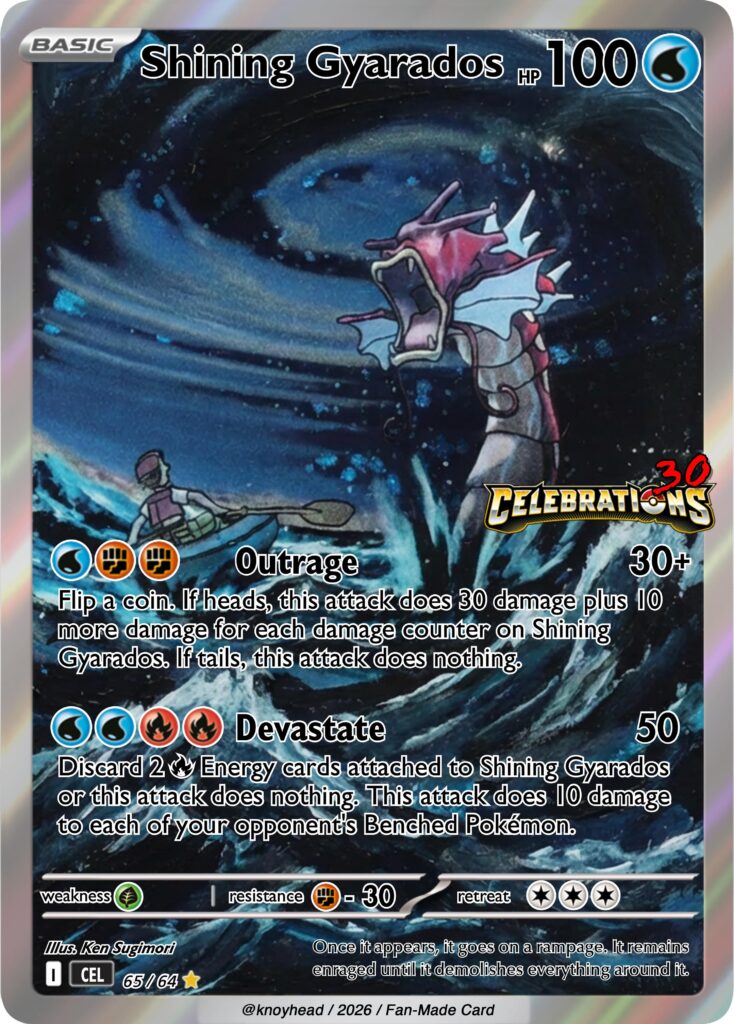 Y'all, I can't stop. Full Art Neo Revelation Shining Gyarados 30th Anniversary Celebrations mock up 😳