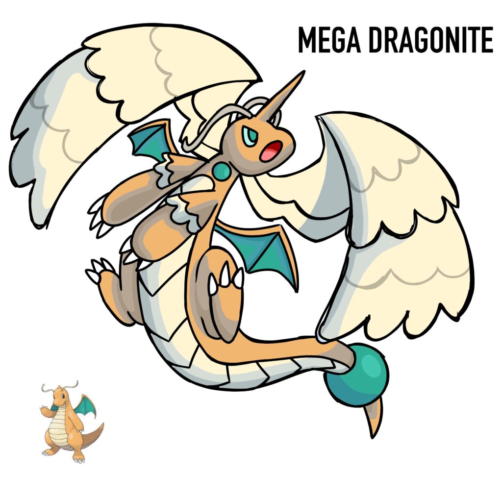 Slightly redesigned mega dragonite. Thoughts?