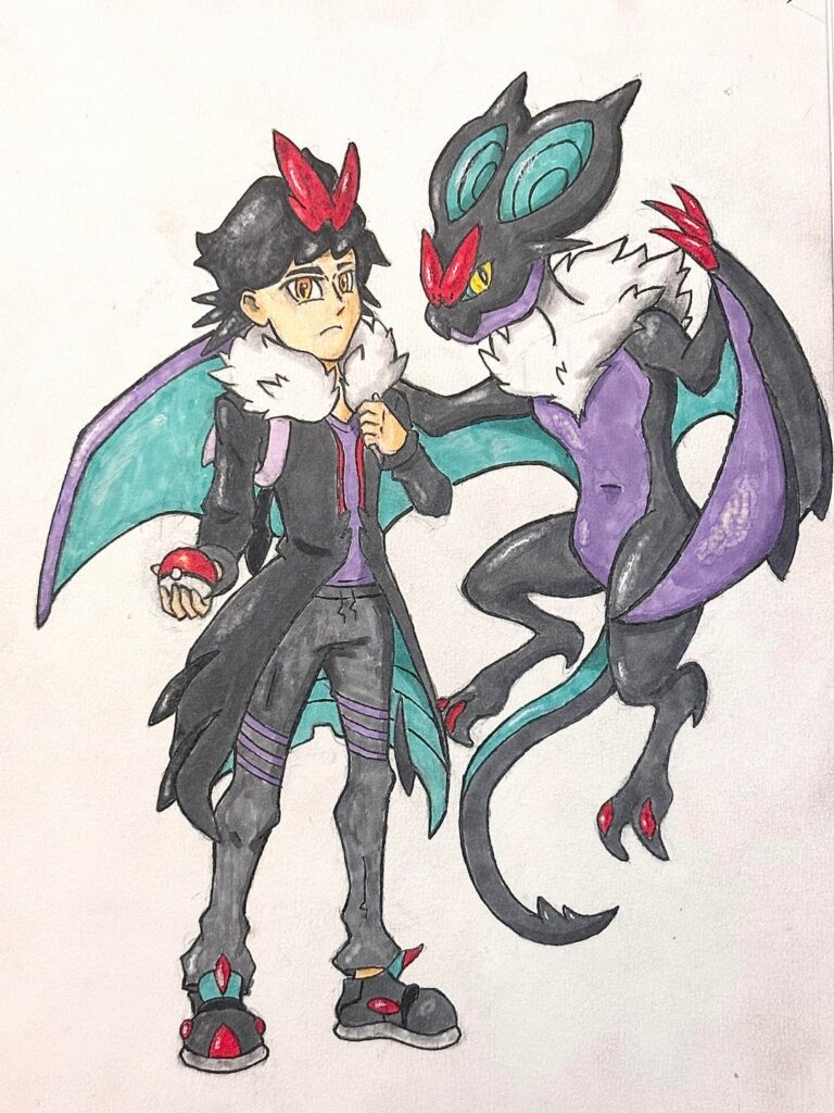 Birthday gift for my sister of a trainer character of hers. [OC]