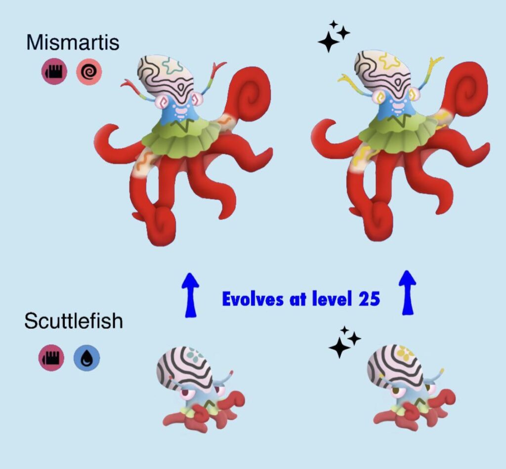 my fakemon based on a mantis shrimp and a mimic octopus