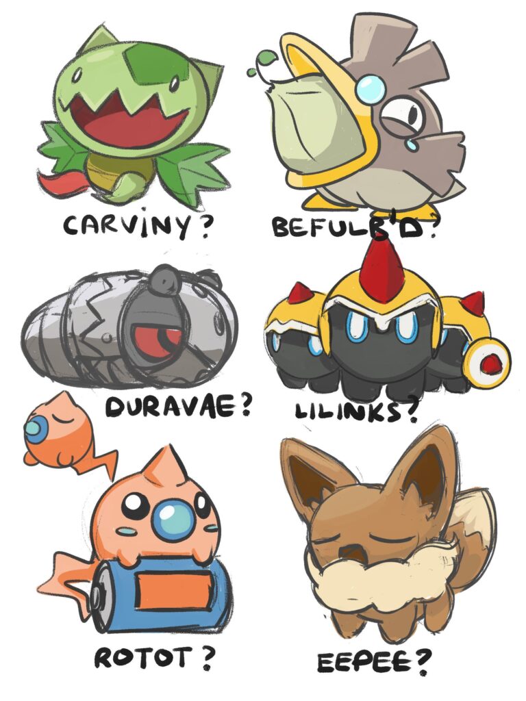 some Baby Pokémon I’ve sketched up from the comments of my new TikTok ❤️ anyone got better names for them??