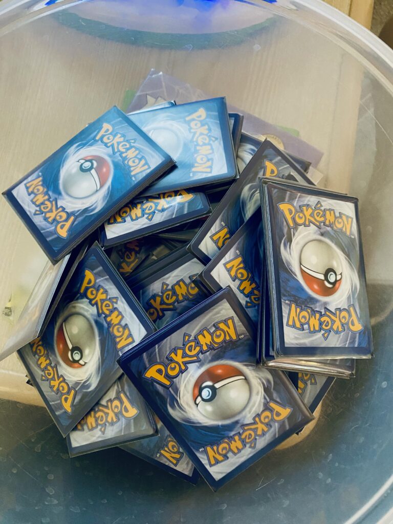 80 home made 5 card packs for trick r treaters. All reverse holo and higher. Even made two “god packs” with a Misty’s psyduck being the top hit!!
