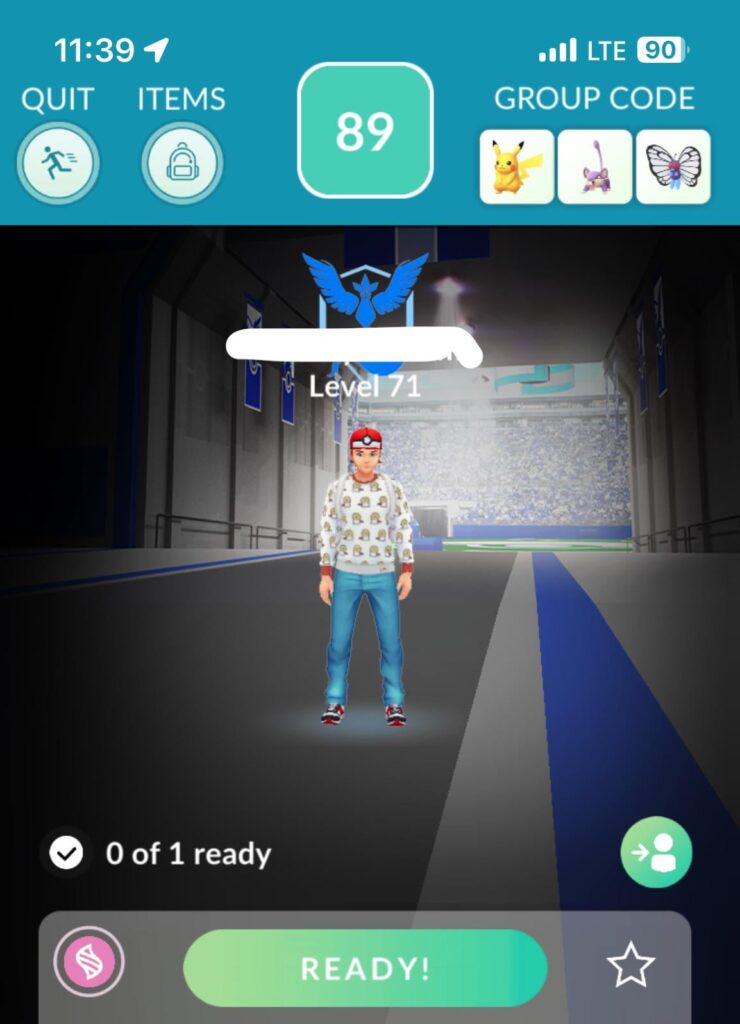 Waiting for the timer to get to 90 seconds in a 1* raid as a solo player