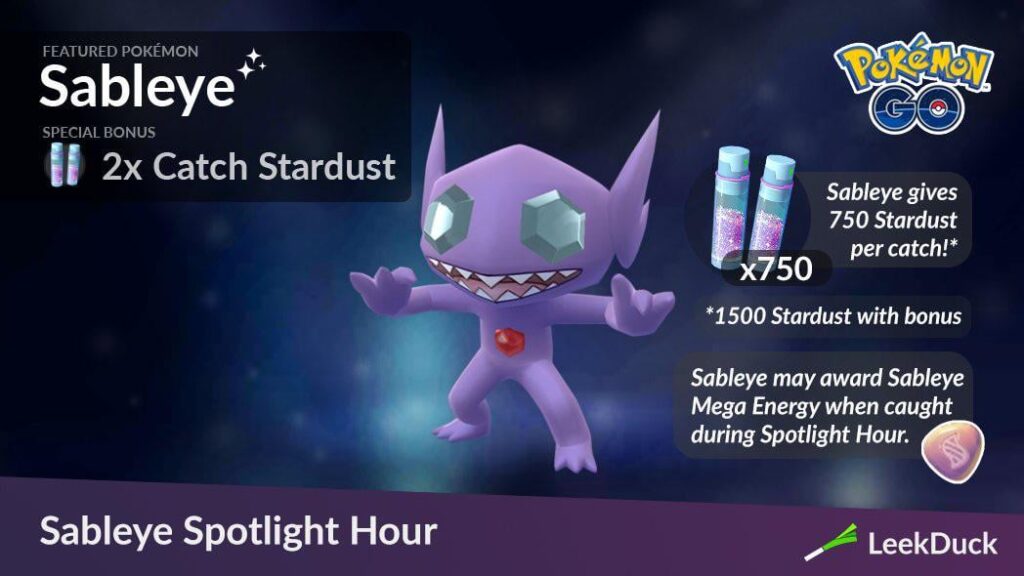 Sableye Spotlight Hour (LeekDuck)